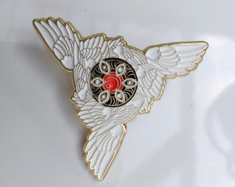 Tri-Winged Angel Enamel Pin