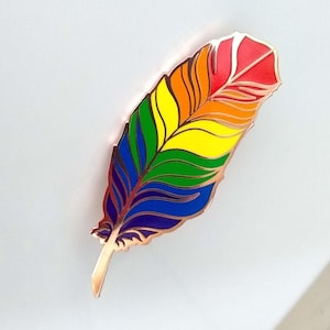 Rainbow Pride Feather Enamel Pin LGBT