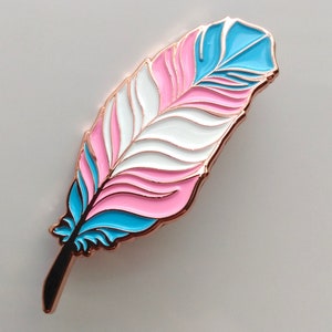 Trans Pride Feather Enamel Pin LGBT