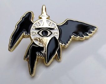 Black Winged Angel Enamel Pin