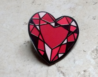 Crystal Heart Enamel Pin, Magical Girl