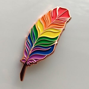 Rainbow Pride Feather Enamel Pin LGBT