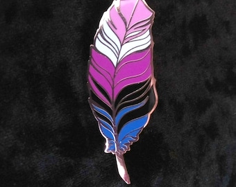 Genderfluid Pride Feather Enamel Pin LGBT