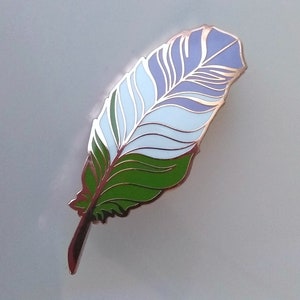 Genderqueer Pride Feather Enamel Pin LGBT