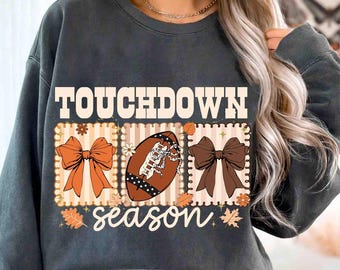 Touchdown Season Png, Fall Football Png, Football Game Day Png, Football Mama Png, Coquette Football Bow Png, Sport Png, Tis The Season Png