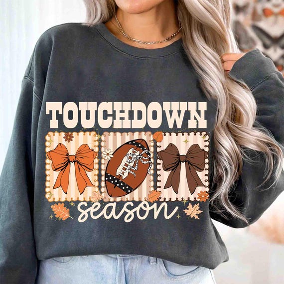 Touchdown Season Png, Fall Football Png, Football Game Day Png, Football Mama Png, Coquette Football Bow Png, Sport Png, Tis The Season Png