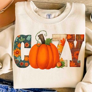 Cozy Season Embroidery png, Floral Pumpkin Patchwork png, Fall png, Fall Coquette png, Fall Girly png, Autumn png, Cozy Season