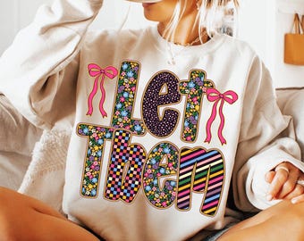 Let Them PNG, Mental Health Png, Inspirational Quote Png, Self Love Png, Glitter Floral Png, Positive Saying Png, Kindness Png, Keep Shining