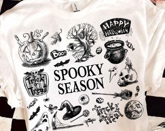 Spooky Season Png, Halloween Ghost Coquette Png, Cute Boo Ghost Png, Witchy Vibes Png, Preppy Halloween Pumpkin Png, Cute Scary Shirt Png