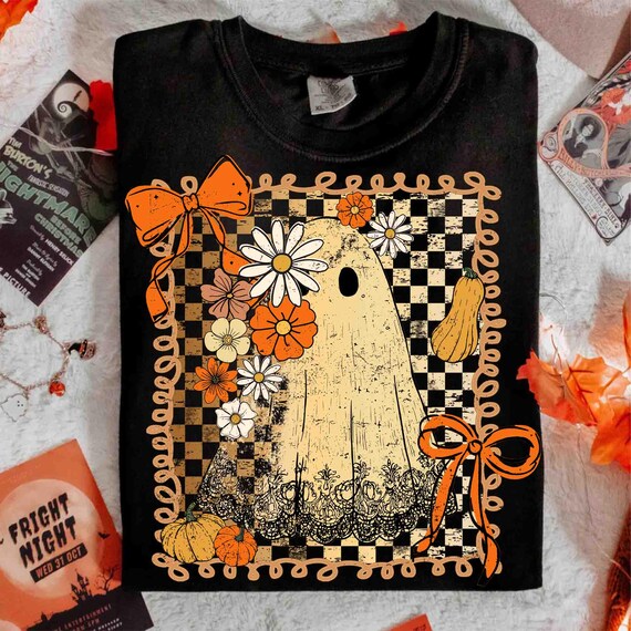 Coquette Halloween Fall Ghost Bow Png, Girly Pumpkin Png, Floral Fall Png, Preppy Halloween Png, Autumn Vibes Png, Spooky Season Png