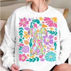 Boho Easter Bunny Png, Retro Floral Easter Png, Bunny Coquette Png, Happy Easter Png, Coquette Easter Png, Retro Easter Png