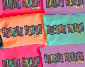 Preppy Back to School Floral Bundle PNG, Girly Back to School Teacher 1st/2nd/3rd Grade, Custom Teacher First Day of School Daisy Floral Png