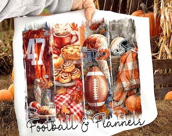 Watercolor Fall Football Shirt png, Football & Flannels png, Game Day Football PNG, Fall Shirt png, Football Mama png, Fall png,Football png