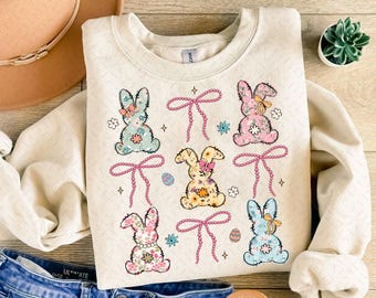 Coquette Easter Bunny Floral png, Easter Bunny png, Coquette Easter png, Retro Easter png, Girly Easter Kids Bow, Bunny png, Spring Floral