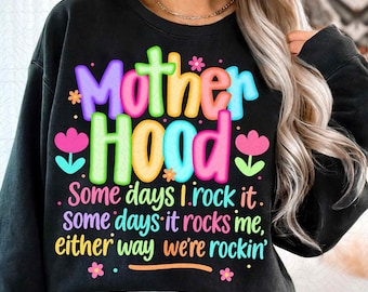 Motherhood PNG, Preppy Motherhood Shirt PNG, Funny Mom Quote Png, Sarcastic Mama Retro PNG, Sassy Mother's Day Sublimation Design png