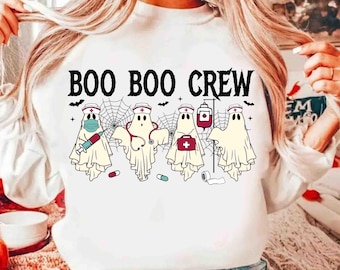 Boo Boo Crew png, läskig sjuksköterska png, Halloween-sjuksköterska png, Halloween-png, sjuksköterska png, retro-sjuksköterska png, spöksjuksköterska png, sjuksköterskerosett