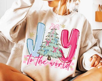 Joy to the World Jesus PNG, Christmas Coquette PNG, Manger Png, Holiday Png, Trendy Png, Faux Glitter Png, Preppy Png, Merry Christmas Png