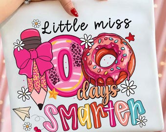 Little Miss 100 Days Smarter png, Kids Design png, Colorful Pencil Coquette Png, Retro Teacher png, School Teacher Png, Teacher 100 Days Png