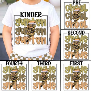 Retro Back to School Bundle, Kindergarten, First Day Of School, School Png, Retro PNG, First/Second/Third Grade Design, School Bundle Png