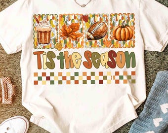 Retro Tis The Season Png, Fall Football Png, Brushstroke Fall Vibes Png, Pumpkin Coffee Png, Autumn Season Sublimation, Pumpkin Spice Png