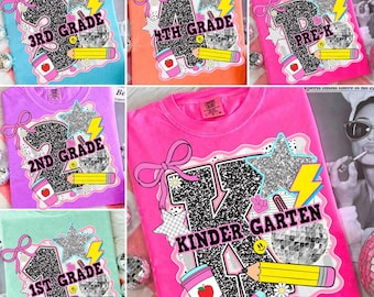 Preppy Back to School Bundle PNG, Coquette Teacher First Day of School Shirt Design, Girly Pencil Back To School, Pre-k 1st/2nd/3rd Grade