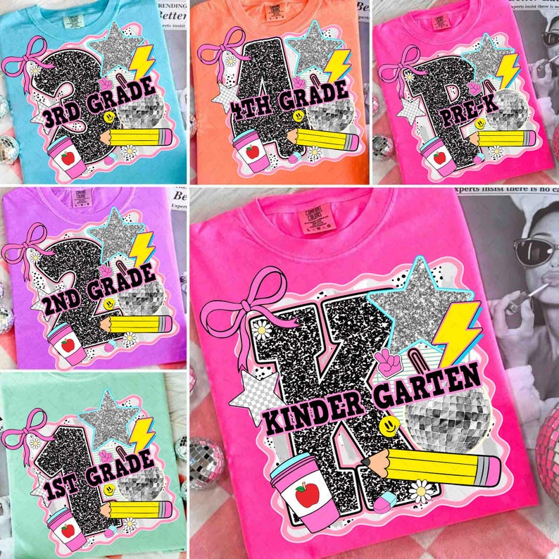 Preppy Back to School Bundle PNG, Coquette Teacher First Day of School ...
