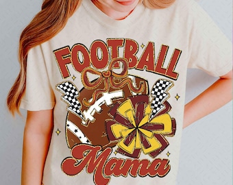 Coquette Football Mama PNG, Preppy Football PNG, Checkered Game Day Sublimation, Touchdown Season, Retro Football Mom Shirt Design