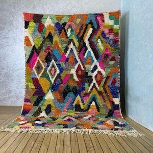 Handmade Olive Green Moroccan Rug: Berber Wool, Custom Size