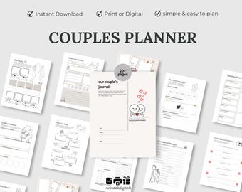 Diario imprimible para parejas, indicaciones para el desafío del diario de relaciones, terapia de carpetas para parejas, diario para citas nocturnas, la historia de nosotros en formato PDF