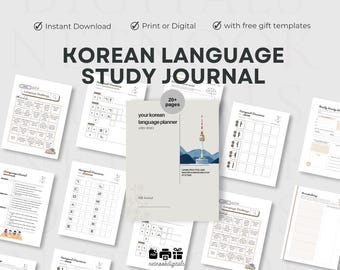 Korean Language Study Pack|Printable Worksheets|Korean For Beginners|Learn Korean|100 Commonly Used Korean Words|Korean Language
