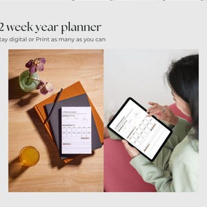 12 Week Year Printable Planner | PDF | Goal Worksheet | Tracker Template | Digital Goal Planner | 90 Day Planner