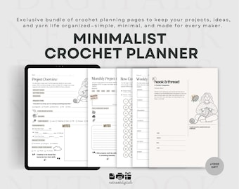 Printable Crochet Project Planner, Editable Crochet Organizer, Crochet Planner, Crochet Patterns and Supplies, Crochet Business Planner