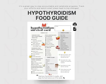 Hypothyroidism Grocery List Printable | Thyroid Support Diet Chart | US Letter, A4, A3, Tabloid | Meal Planning Food Guide PDF