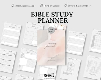 Planificateur de foi d'étude de la Bible, Bible Journal modèles numériques classeur imprimable, méthode savon, journal de prières, agenda chrétien, pdf de dévotion