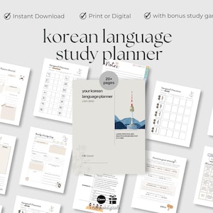 Cuaderno de ejercicios para aprender coreano, hojas de trabajo imprimibles para aprender coreano, práctica de letras en hangul, plantilla de escritura a mano en coreano, aprenda a estudiar coreano
