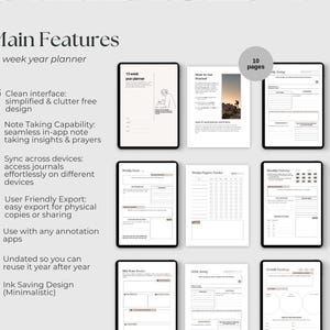 12 Week Year Printable Planner | PDF | Goal Worksheet | Tracker Template | Digital Goal Planner | 90 Day Planner