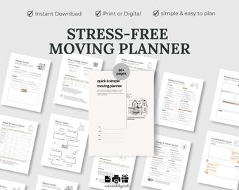Moving Planner, Moving Checklist, Relocation Planner, Moving Labels, New Home Essential Checklist, Moving States, Garage Sale, Moving Binder