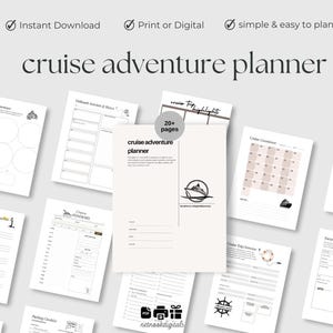 Cruise Planner Printable, Vacation Family Disney Trip Planner, Cruise Itinerary Bundle Journal Tracker Packing, Cruise Planning Kit, pdf