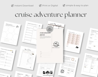 Planificateur de croisière imprimable, planificateur de voyage Disney en famille pour vacances, emballage d'itinéraire de croisière Bundle Journal Tracker, kit de planification de croisière, pdf
