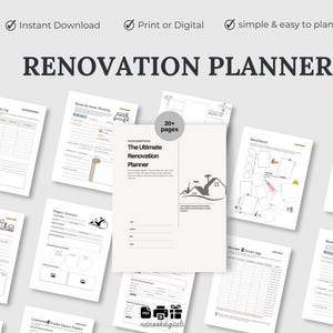 Planner voor woningrenovatie Budgettracker schoonmaakchecklist afdrukbaar, huisverbouwing doe-het-zelf, huishoudelijke planner bindmiddel, verhuisplanner pdf