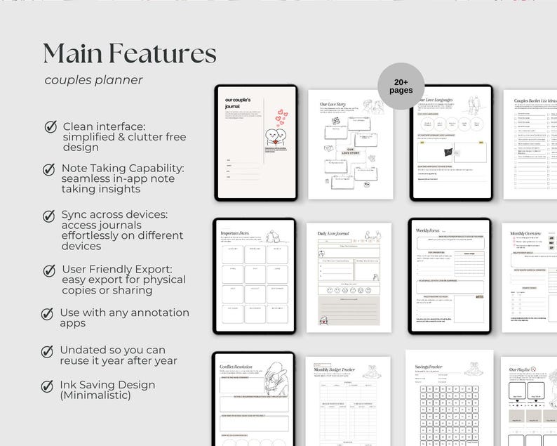 couples journal, couples planner, relationship journal, couples journal prompts, couples junk journal, valentines journal, marriage journey planner, couple activities, printable editable planner, relationship goals planner, relationship challenge