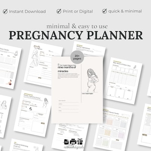 Pregnancy Planner Printable, Printable Pregnancy Journal, Expecting Mom Kit, From Bump to Baby, Hospital Bag Checklist, My Birth Plan, PDF