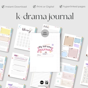 Digitales K-Drama Journal, K-Drama Tracker, koreanischer Drama Planer, Kdrama Tracker, koreanisches Drama Planner Log, Goodnotes und Notability Journal