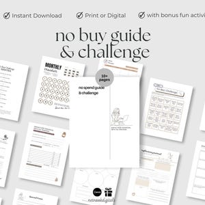 Tracker sfida No Spend, Mese senza spese, Calendario senza spese, Tracker budget semplice, Download immediato, Stampabile, Sfida No Buy digitale