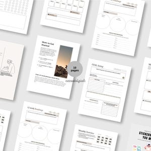 12 Week Year Printable Planner | PDF | Goal Worksheet | Tracker Template | Digital Goal Planner | 90 Day Planner