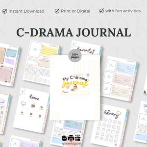 Giornale digitale C-Drama, C-Drama Tracker, Chinese Drama Planner, Cdrama Tracker, Chinese Drama Planner Log, Goodnotes e Notability Journal