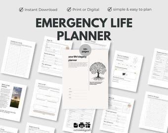 End of Life Printable Planner, Just In Case of Emergency Binder, Life and Death Legacy Journal, Ultimate ADHD Life Digital Planner, Funeral