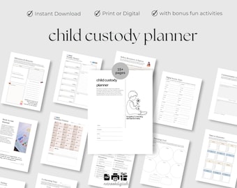 Child custody Binder,Custody planner Printable,Coparenting Calendar, Single parent Organizer,Child support Tracker,Custody Battle Journal US