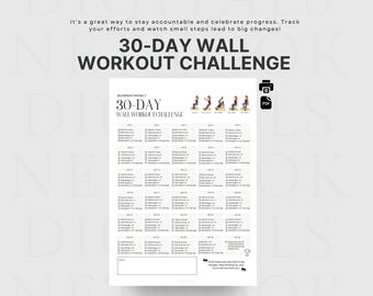 30 Day Wall Exercise Challenge Printable | Wall Fitness | Quick Workout ...