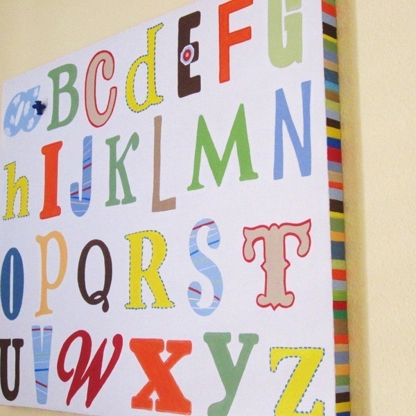 Lienzo infantiles niños de ABC brillante pared arte 16 x 20